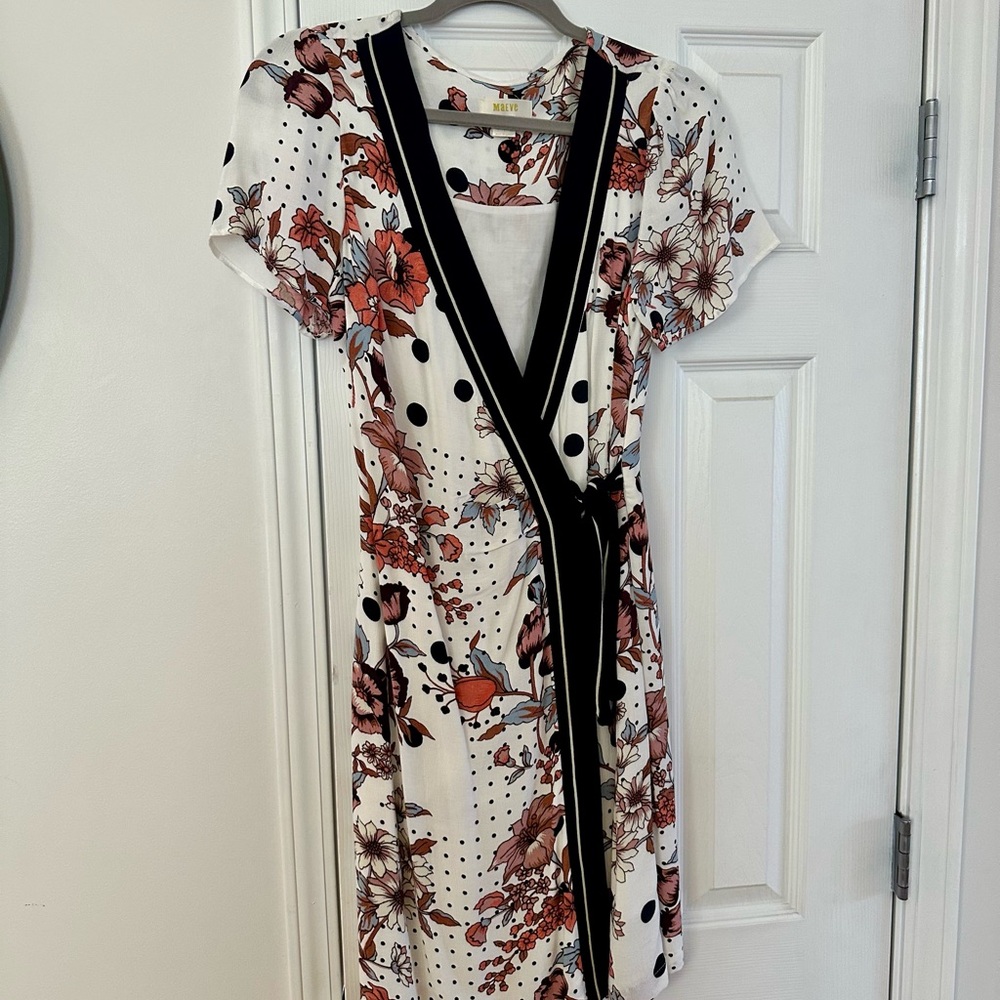 Maeve by Anthropologie Floral and Polka Dot Wrap Dress